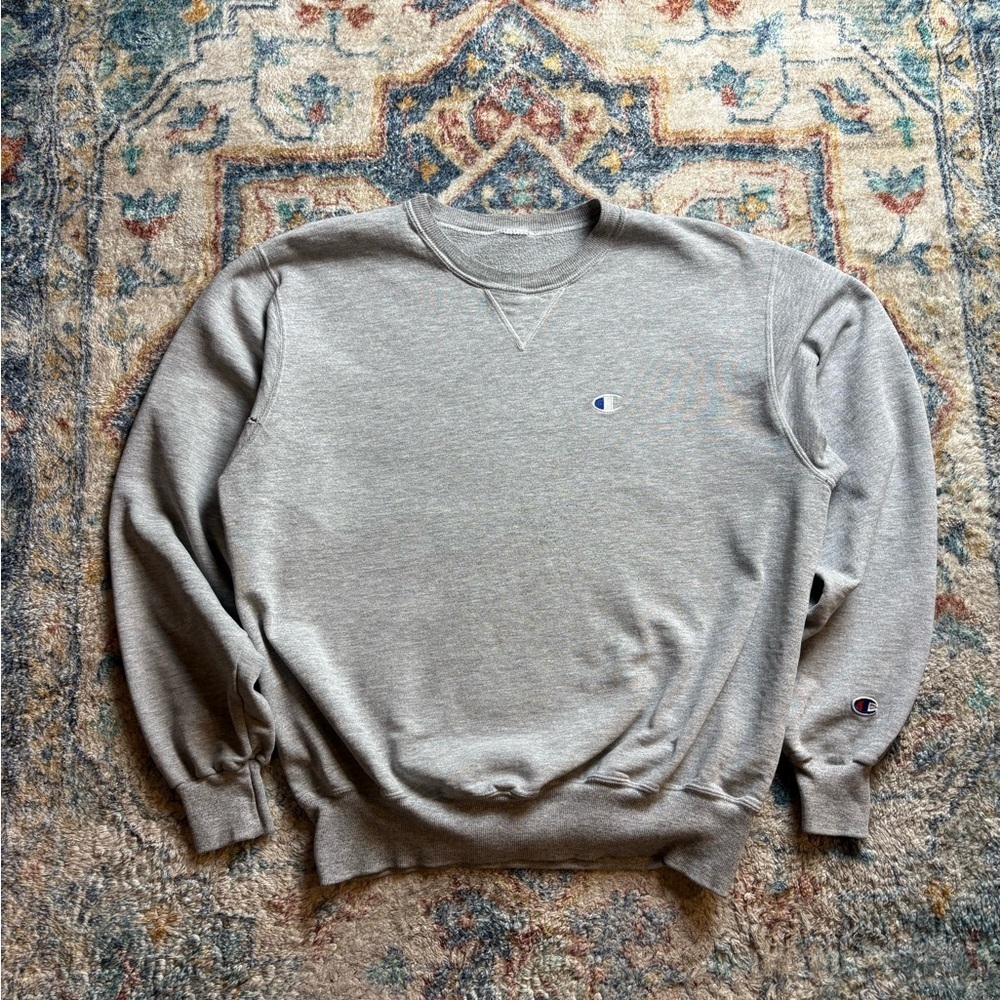 Vintage Champion Logo Crewneck Large